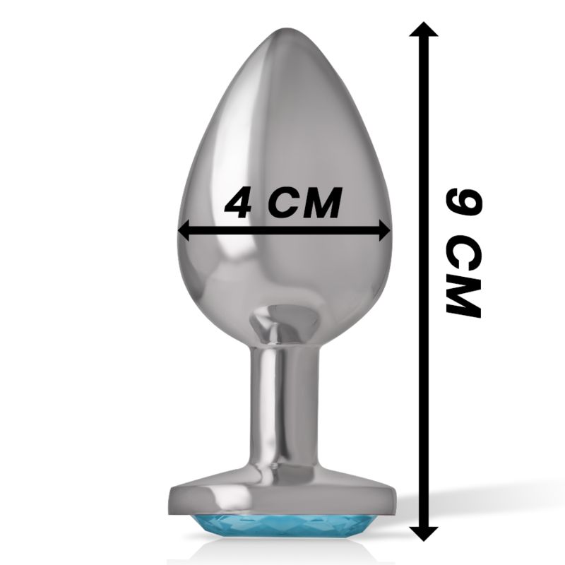 INTENSE - PLUG ANAL METAL ALUMINIO CON CRISTAL AZUL TALLA L INTENSE ANAL TOYS