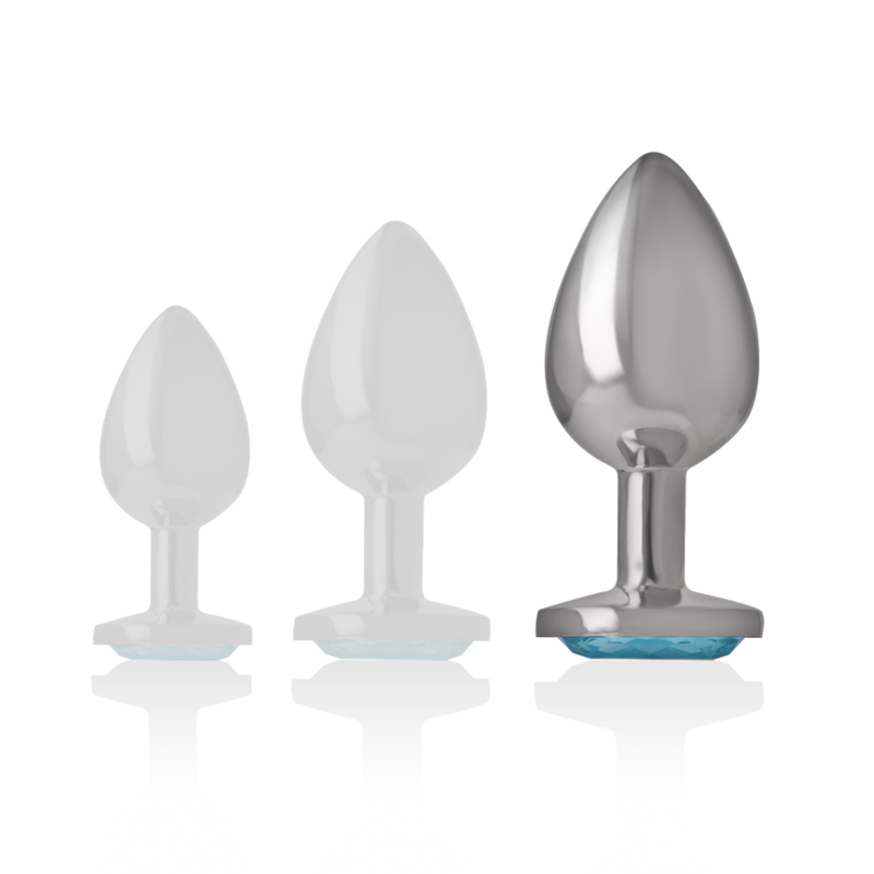 INTENSE - PLUG ANAL METAL ALUMINIO CON CRISTAL AZUL TALLA L INTENSE ANAL TOYS