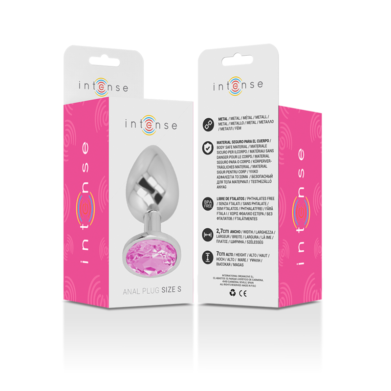 INTENSE - PLUG ANAL METAL ALUMINIO CON CRISTAL ROSA TALLA S INTENSE ANAL TOYS