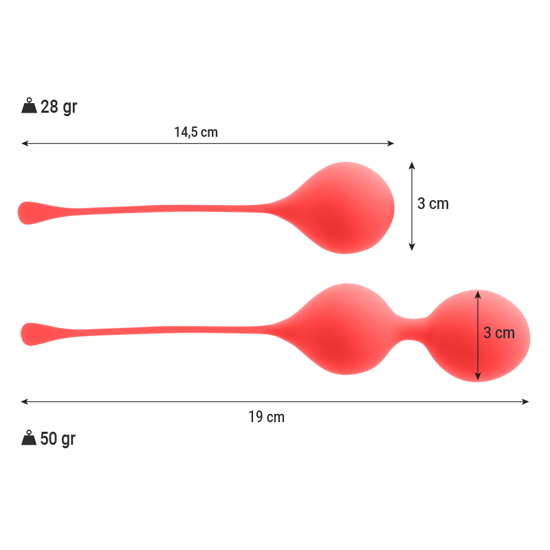 INTENSE - BOLAS KEGEL PACK KENDALL ROJO INTENSE HEALTH & FUN