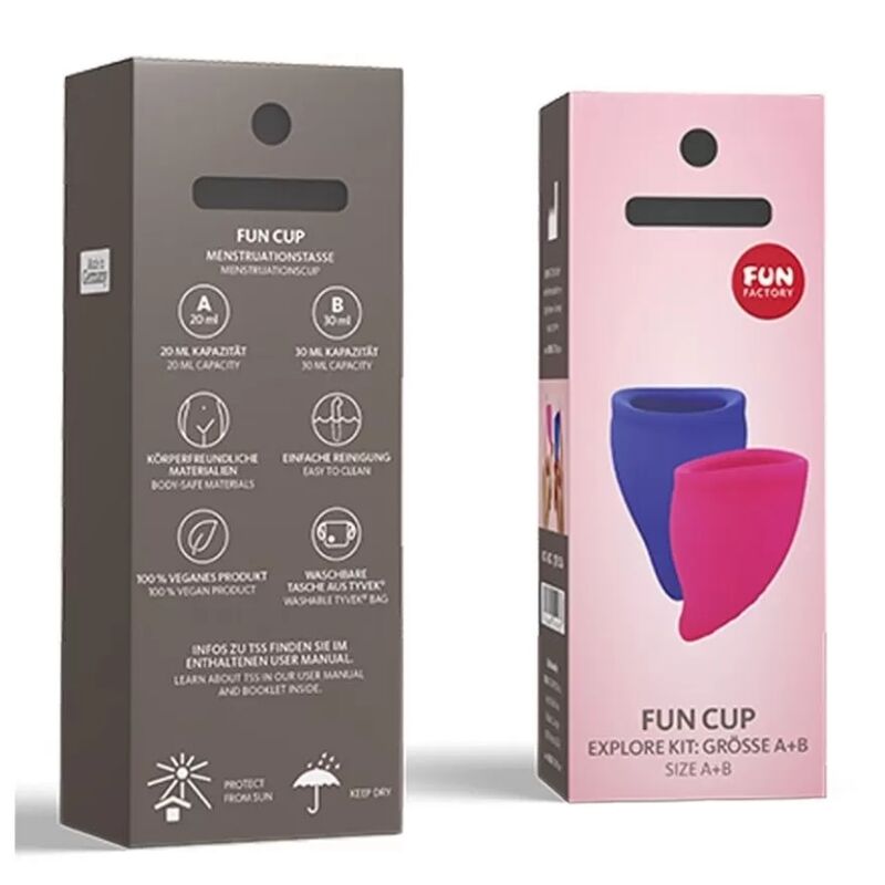 FUN FACTORY - FUN CUP EXPLORE KIT COPA MENSTRUAL ROSA & ULTRAMARINE FUN FACTORY