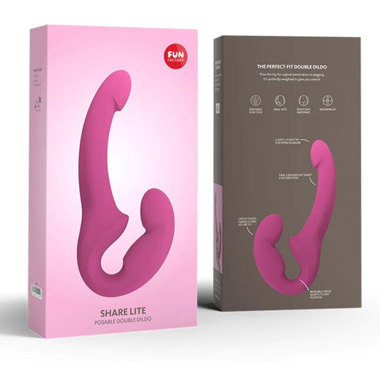 FUN FACTORY - SHARE LITE DOUBLE ARNÉS DILDO NEGROBERRY FUN FACTORY