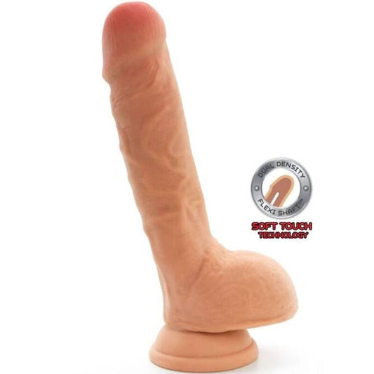 GET REAL - DUAL DENSITY DILDO 18 CM CON TESTICULOS NATURAL GET REAL