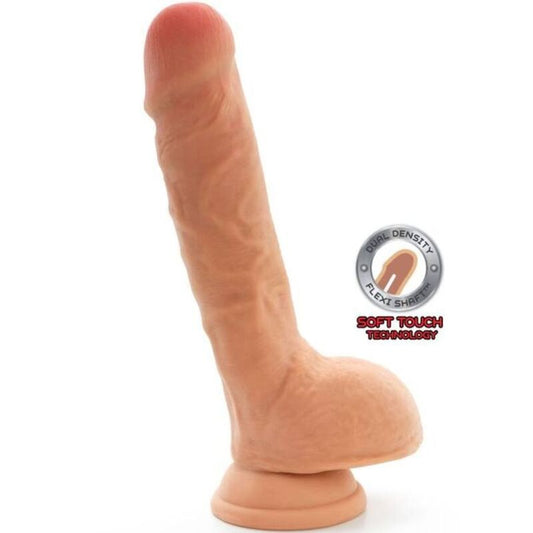 GET REAL - DUAL DENSITY DILDO 25,5 CM CON TESTICULOS NATURAL GET REAL