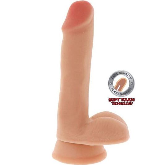 GET REAL - DUAL DENSITY DILDO 17 CM CON TESTICULOS NATURAL GET REAL