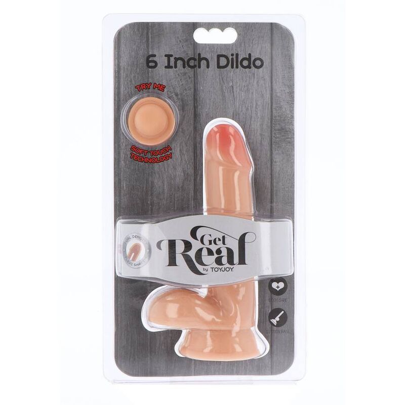 GET REAL - DUAL DENSITY DILDO 17 CM CON TESTICULOS NATURAL GET REAL
