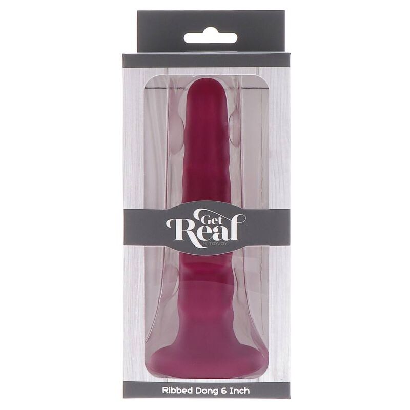GET REAL - RIBBED DONG 12 CM ROJO GET REAL