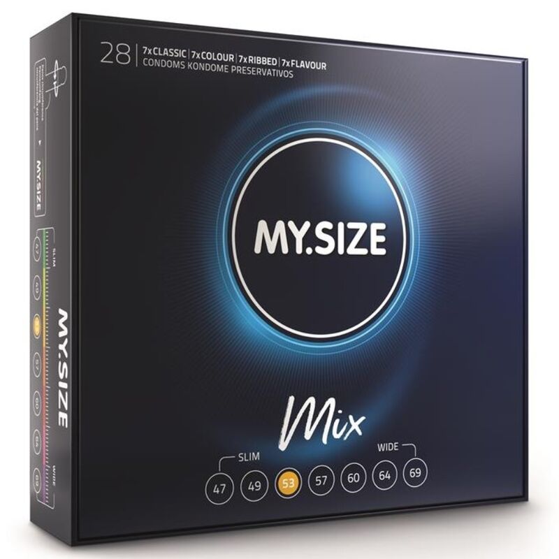 MY SIZE - MIX PRESERVATIVOS 53 MM 28 UNIDADES MY SIZE MIX