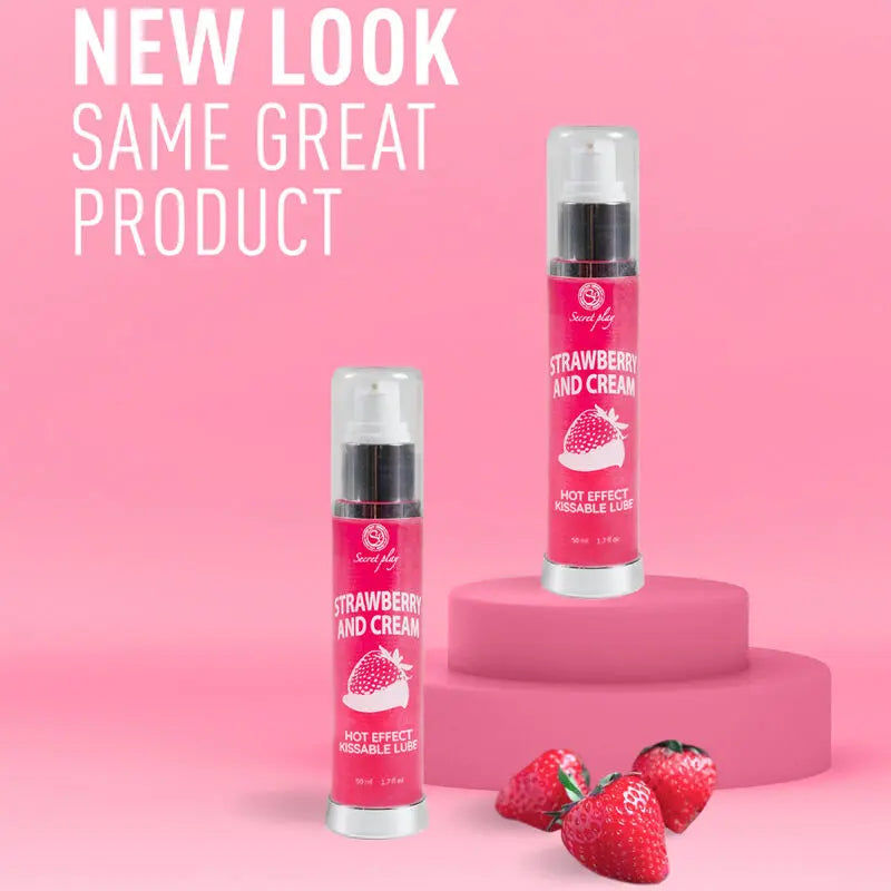 SECRETPLAY - LUBRICANTE 2-1 EFECTO CALOR FRESA&NATA 50 ML SECRETPLAY COSMETIC