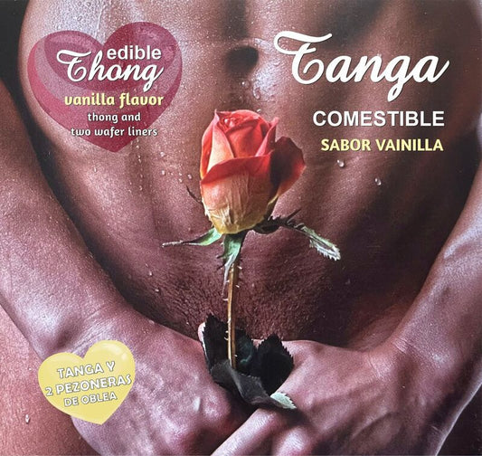 HOTFLOWERS -  TANGA + 2 PEZONES OBLEA VAINILLA HOMBRE /es/pt/en/fr/it/ HOTFLOWERS