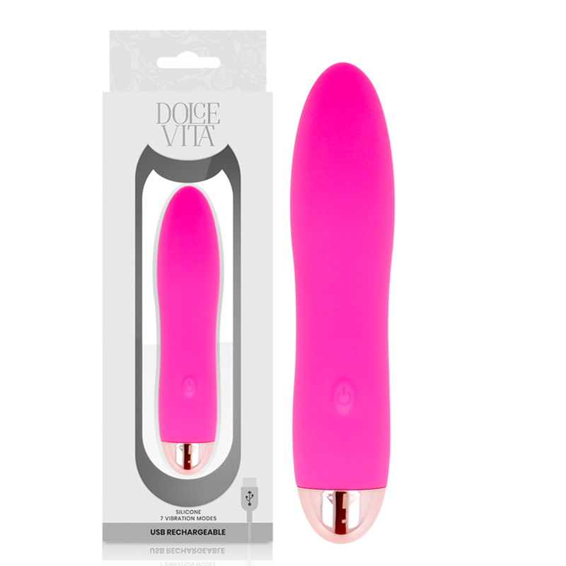 DOLCE VITA - VIBRADOR RECARGABLE FOUR ROSA 7 VELOCIDADES DOLCE VITA