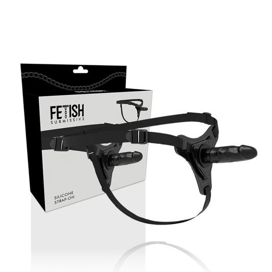 FETISH SUBMISSIVE HARNESS - SILICONA NEGRO REALISTIC 15 CM FETISH SUBMISSIVE HARNESS