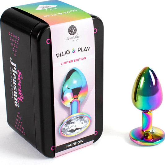 SECRETPLAY - METAL BUTT PLUG MULTICOLOR TALLA S 7 CM SECRETPLAY TOYS