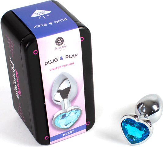 SECRETPLAY - METAL BUTT PLUG CORAZÓN AZUL TALLA S 7 CM SECRETPLAY TOYS