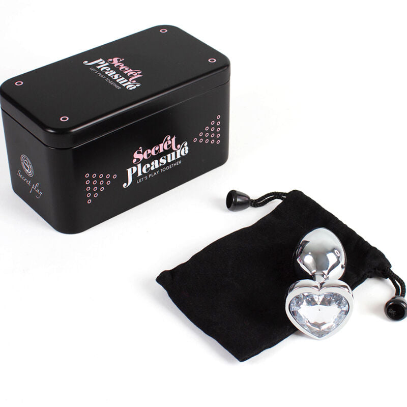 SECRETPLAY - METAL BUTT PLUG CORAZÓN TRANSPARENTE TALLA S 7 CM SECRETPLAY TOYS