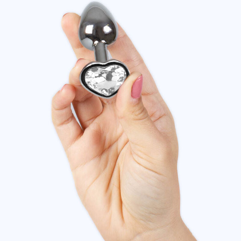 SECRETPLAY - METAL BUTT PLUG CORAZÓN TRANSPARENTE TALLA S 7 CM SECRETPLAY TOYS