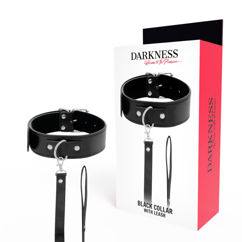 DARKNESS - COLLAR DE POSTURA CON CADENA LEATHER DARKNESS BONDAGE