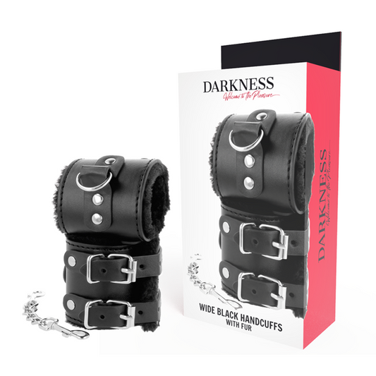 DARKNESS - ESPOSAS CUERO CON FORRO AJUSTABLES NEGRO DARKNESS BONDAGE