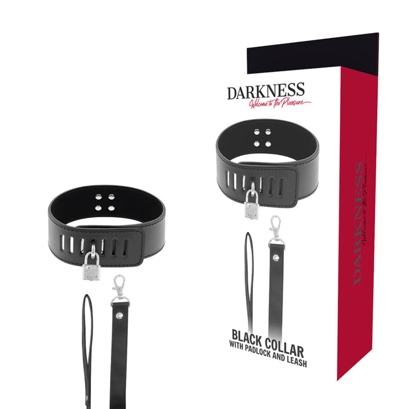 DARKNESS - COLLAR BDSM CON CANDADO NEGRO DARKNESS BONDAGE