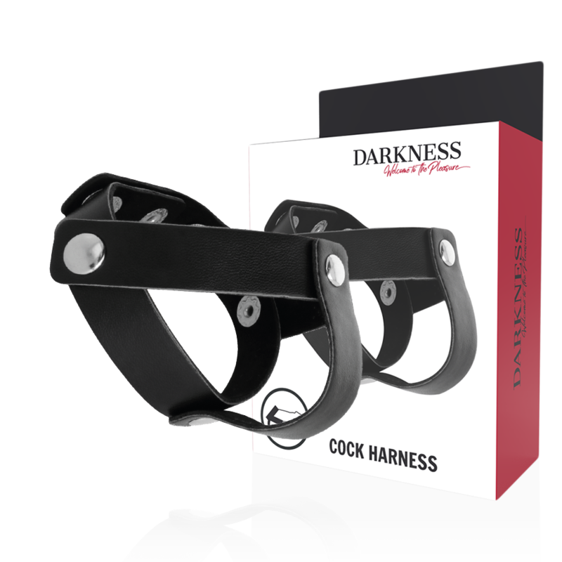 DARKNESS - ANILLO DE PIEL PARA PENE Y TESTICULOS DARKNESS SENSATIONS
