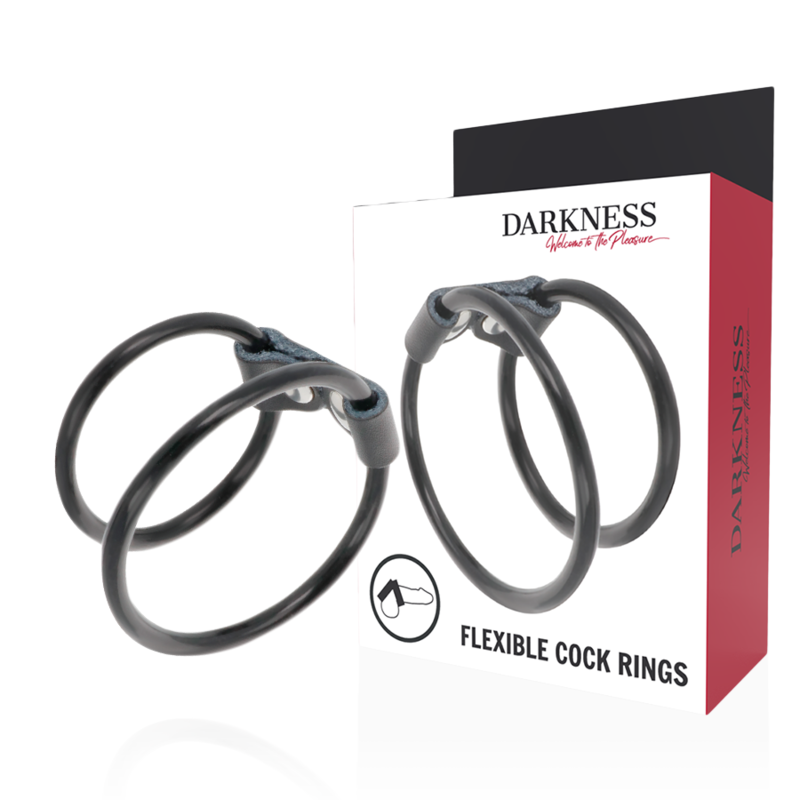 DARKNESS - ANILLA FLEXIBLE DOBLE PARA EL PENE DARKNESS SENSATIONS