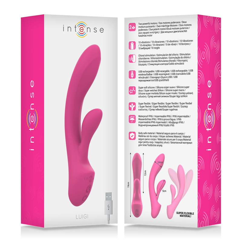 INTENSE - LUIGI VIBRADOR RABBIT SILICONA LIQUIDA ROSA INTENSE FUN