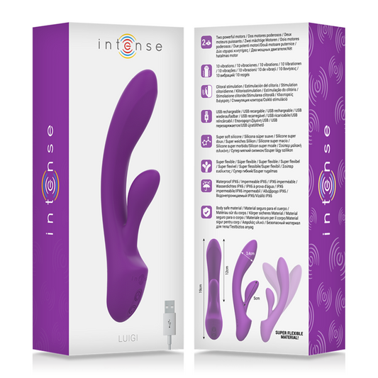 INTENSE - LUIGI VIBRADOR RABBIT SILICONA LIQUIDA MORADO INTENSE FUN
