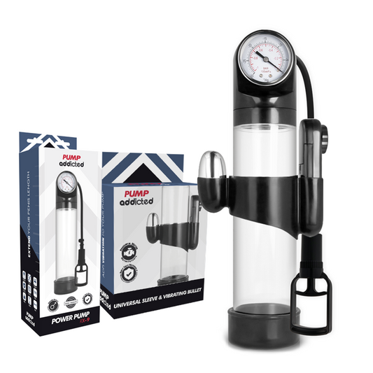 PUMP ADDICTED - BOMBA ERECCIÓN RX9 TRANSPARENTE CON VIBRADOR PUMP ADDICTED