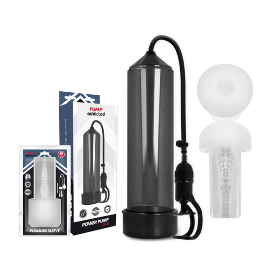 PUMP ADDICTED - BOMBA ERECCIÓN RX5 BLACK CON MASTURBADOR PUMP ADDICTED