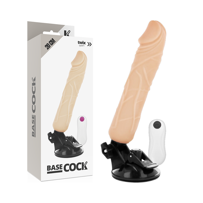 BASECOCK - VIBRADOR REALISTICO CONTROL REMOTO NATURAL 20 CM -O- 4 CM BASECOCK