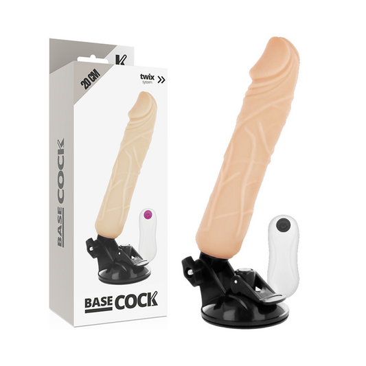 BASECOCK - VIBRADOR REALISTICO CONTROL REMOTO NATURAL 20 CM -O- 4 CM BASECOCK