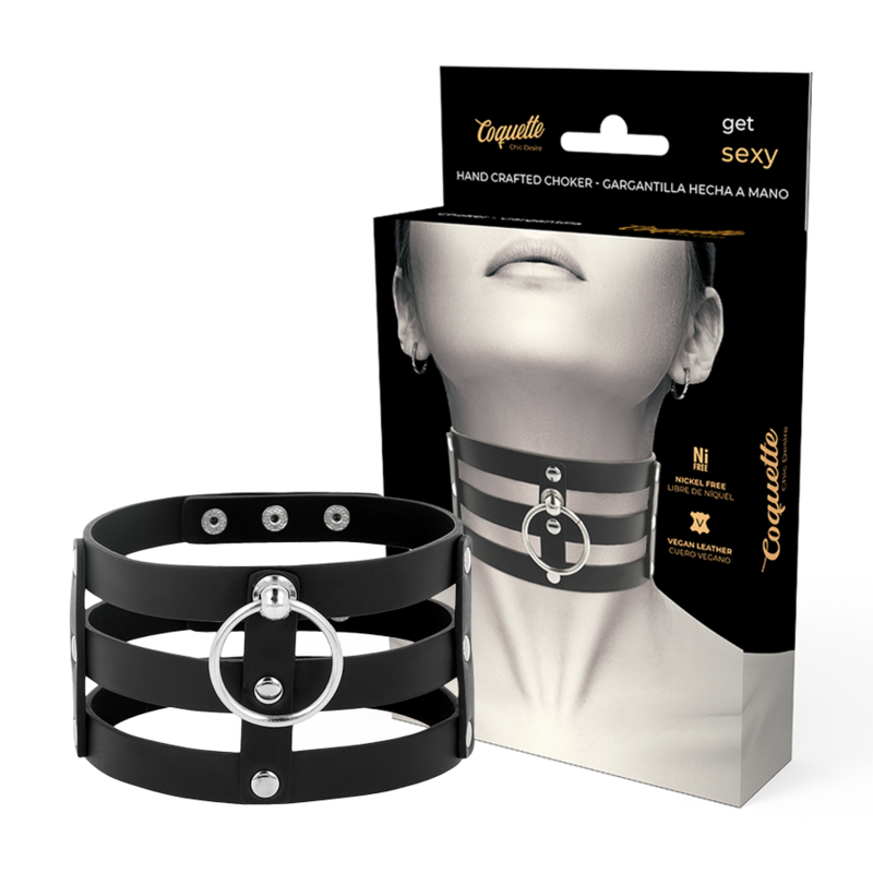 COQUETTE CHIC DESIRE - CHOKER CUERO VEGANO ESTILO FETISH COQUETTE ACCESSORIES