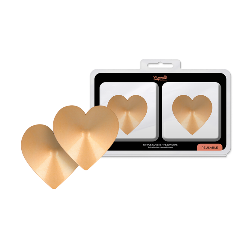 COQUETTE CHIC DESIRE - CUBRE PEZONES METAL CORAZONES DORADOS COQUETTE ACCESSORIES