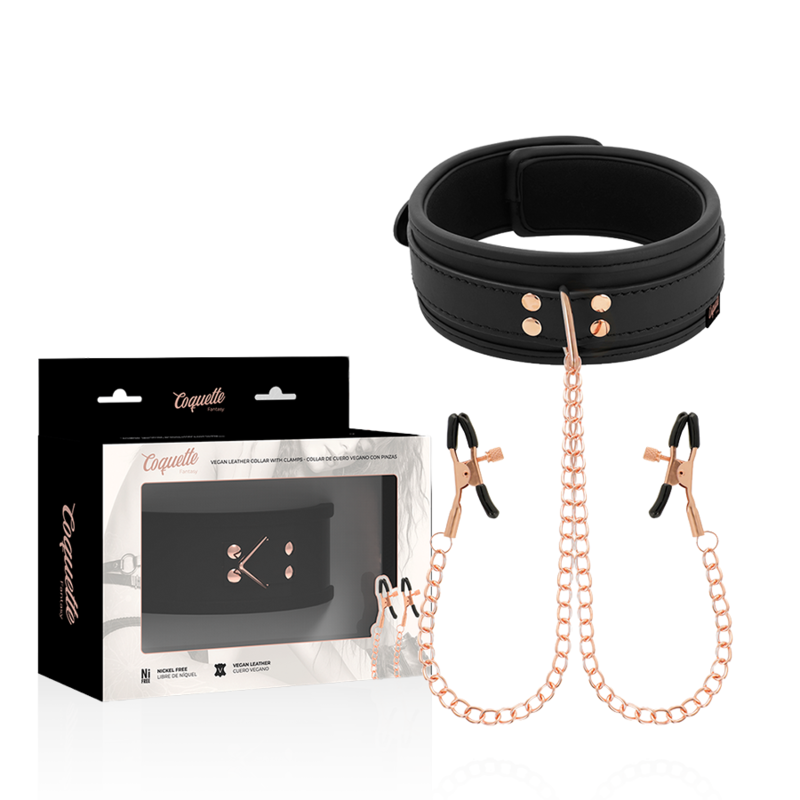 COQUETTE CHIC DESIRE - FANTASY COLLAR CON PINZAS PEZONES CON FORRO DE NEOPRENO COQUETTE FANTASY