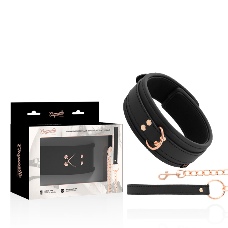 COQUETTE CHIC DESIRE - FANTASY COLLAR CUERO VEGANO CON CORREA Y FORRO DE NEOPRENO COQUETTE FANTASY