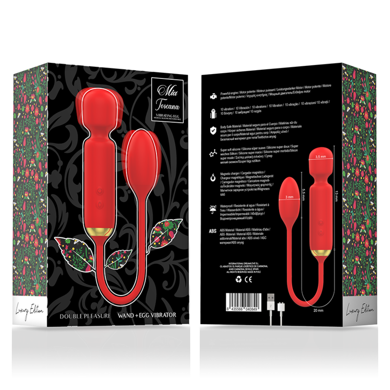 MIA - TOSCANA DOUBLE PLEASURE WAND + HUEVO VIBRADOR MIA