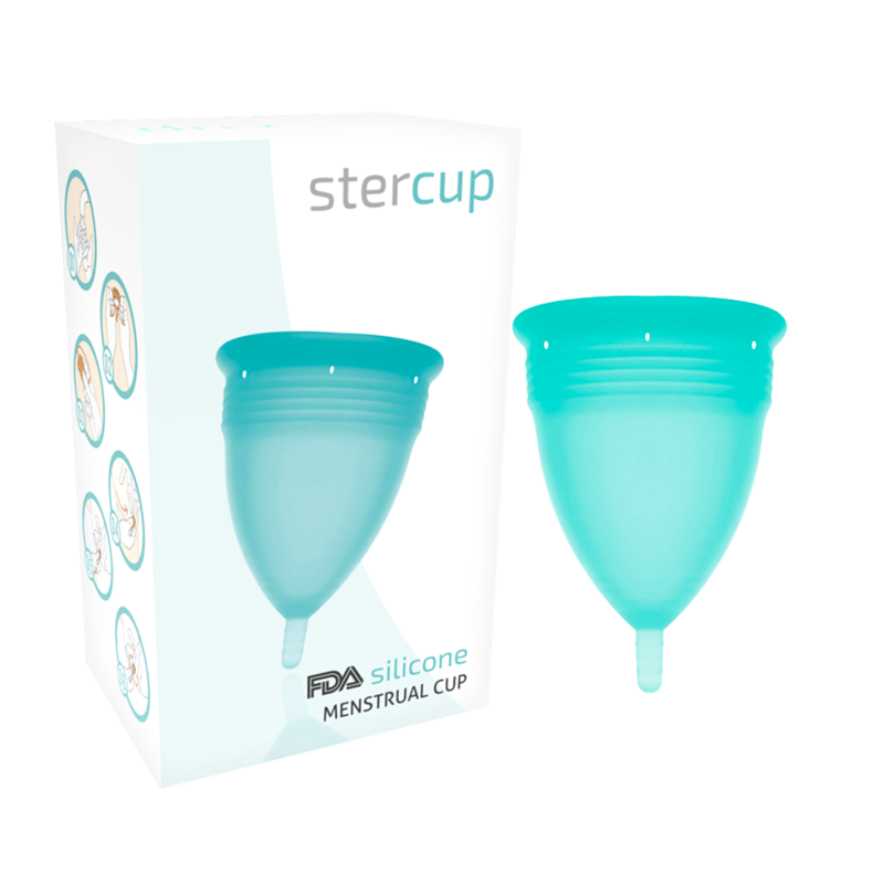 STERCUP - COPA MENSTRUAL FDA SILICONA AQUAMARINA - TALLA S STERCUP