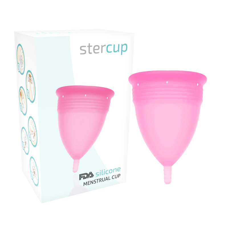 STERCUP - COPA MENSTRUAL FDA SILICONA ROSA - TALLA L STERCUP