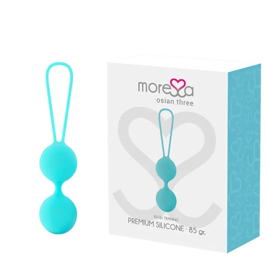 MORESSA - OSIAN THREE ENTRENAMIENTO SUELO PELVICO 85 gr PREMIUM SILICONA TURQUESA MORESSA