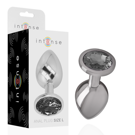 INTENSE - PLUG ANAL METAL ALUMINIO CON CRISTAL NEGRO TALLA L INTENSE ANAL TOYS