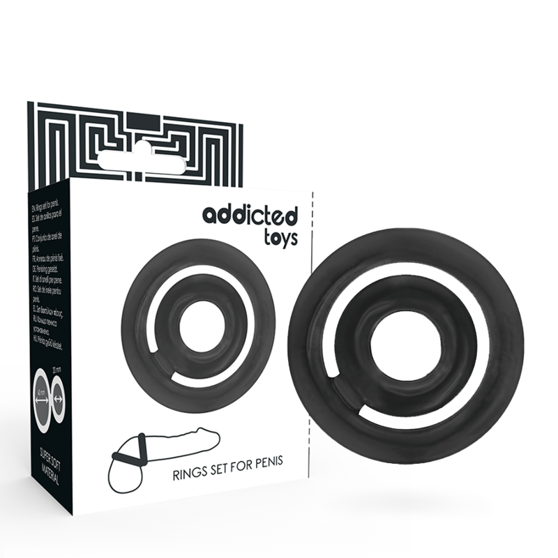 ADDICTED TOYS - POTENZ SET ANILLOS PENE NEGRO ADDICTED TOYS