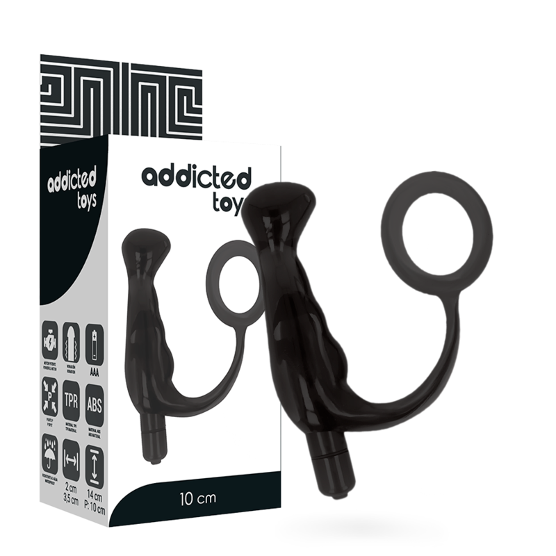 ADDICTED TOYS - VIBRADOR PROSTÁTICO NEGRO 10 CM ADDICTED TOYS