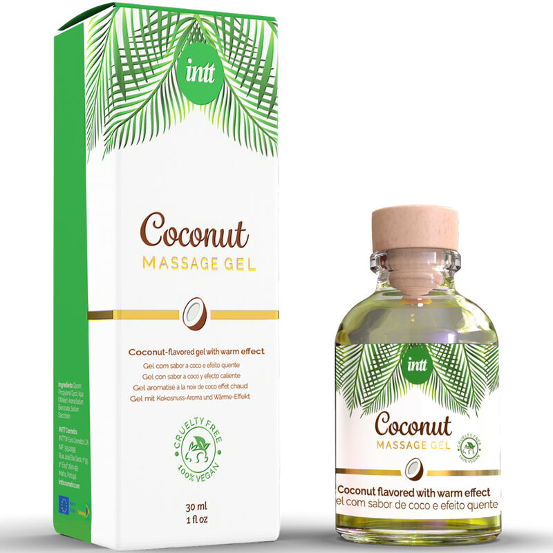 INTT - GEL DE MASAJE VEGANO CON SABOR A COCO Y EFECTO CALOR INTT VEGAN LINE