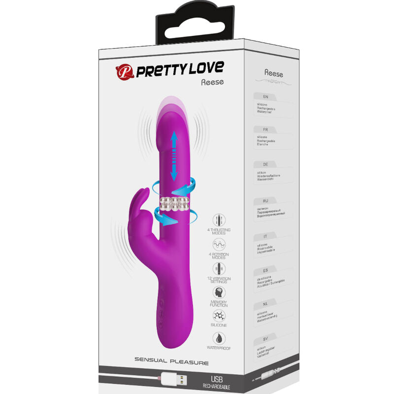PRETTY LOVE - REESE VIBRADOR CON ROTACIÓN MORADO PRETTY LOVE