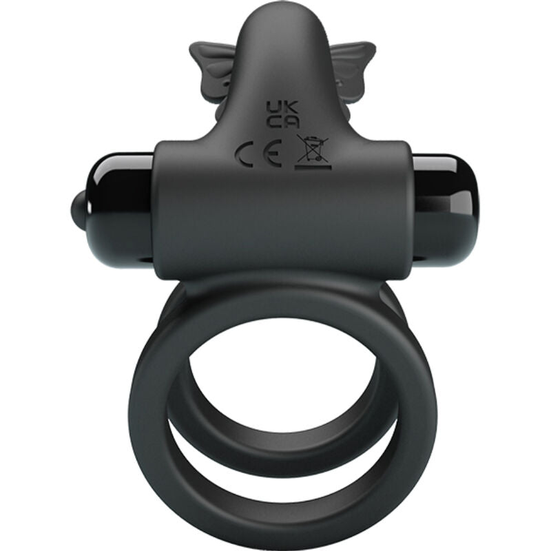 PRETTY LOVE - DOBLE ANILLO VIBRADOR CON ESTIMULADOR NEGRO PRETTY LOVE MALE