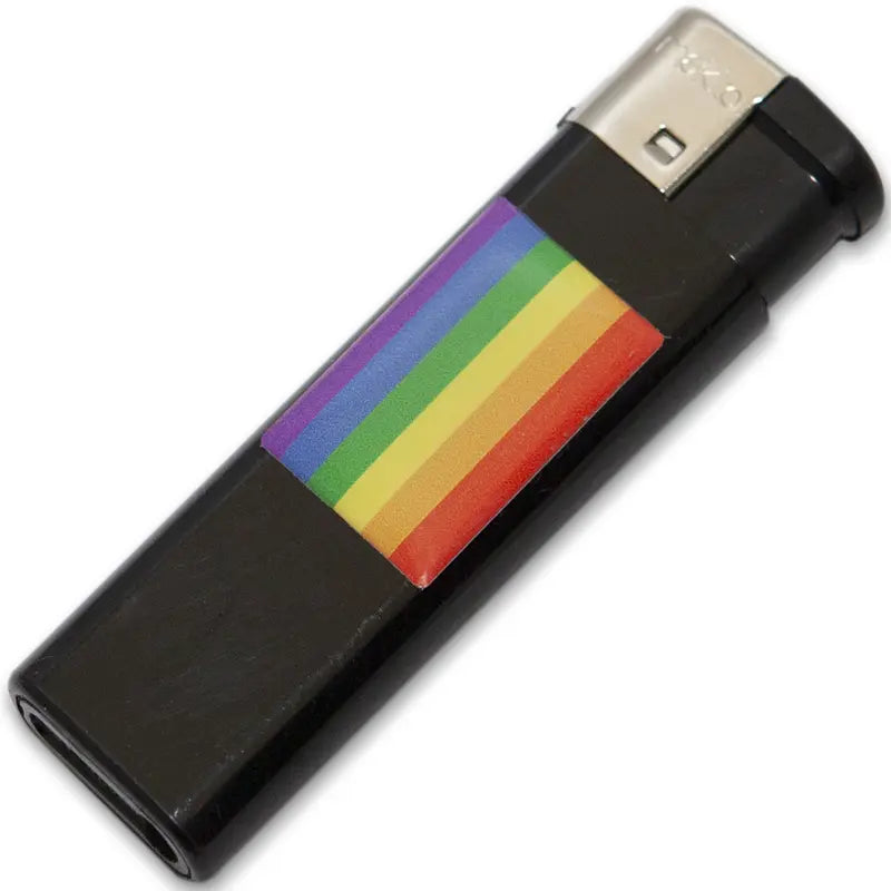 PRIDE - MECHERO NEGRO CON BANDERA LGBT PRIDE