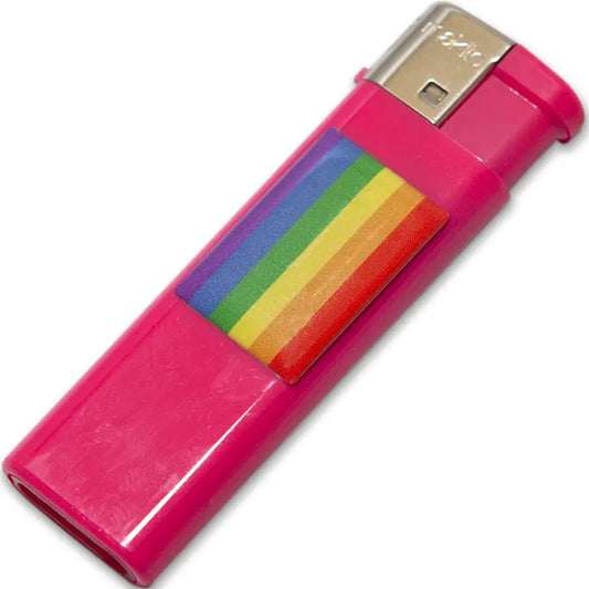 PRIDE - MECHERO FUSCIA CON BANDERA LGBT PRIDE