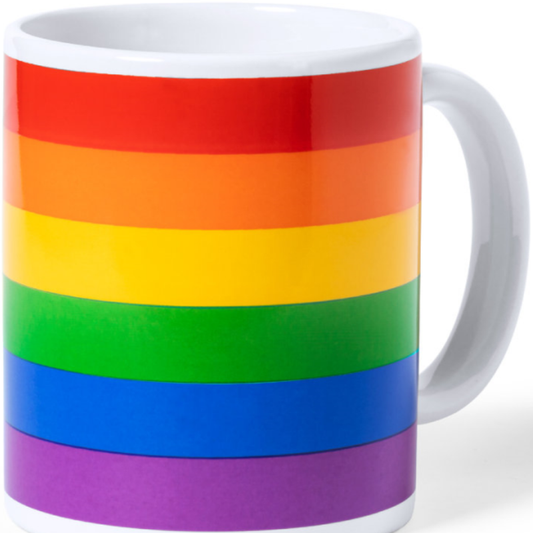 PRIDE - TAZA CON LA BANDERA LGBT EN CAJA INDIVIDUAL KRAFT /es/pt/en/fr/it/ PRIDE