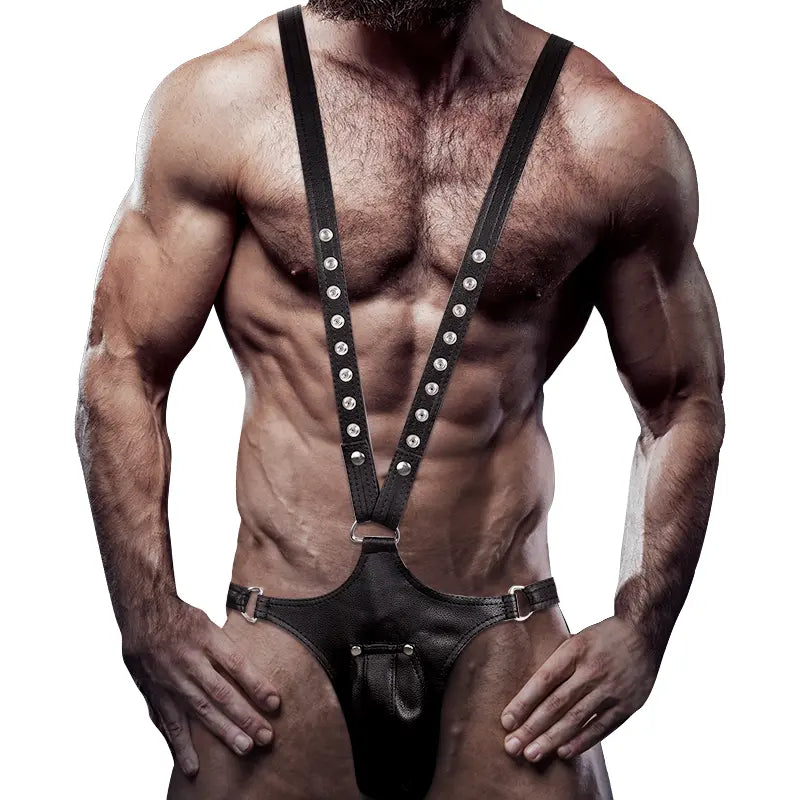 FETISH SUBMISSIVE ATTITUDE - ARNÉS ECOPIEL FORMA DE V HOMBRE FETISH SUBMISSIVE ATTITUDE