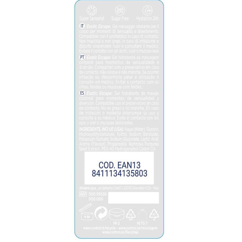 CONTROL - 2 EN 1 MASSAGE & PLEASURE EXOTIC 200 ML CONTROL LUBES